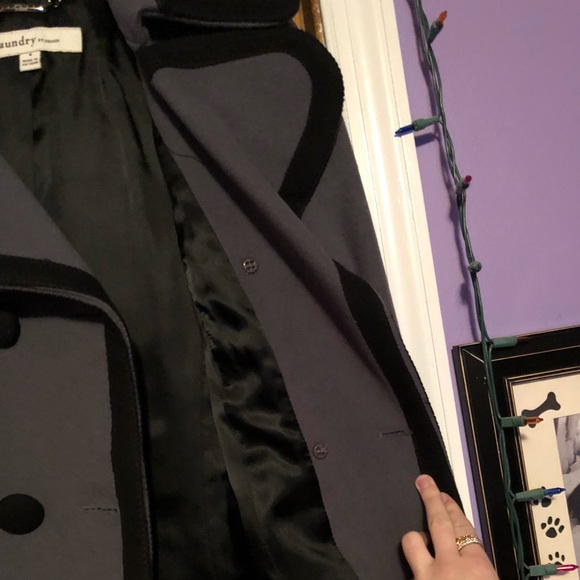 ❗️SALE❗️Black & Gray Pea Coat - Picture 3 of 8